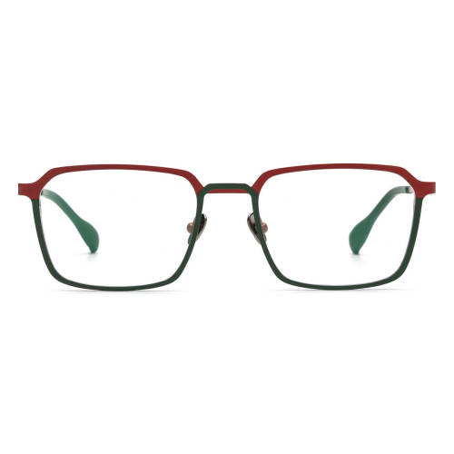 Square Pure Titanium Glasses LE0611_Red - Green