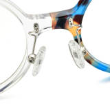Round Acetate & Titanium Glasses LE0576_Blue - Clear