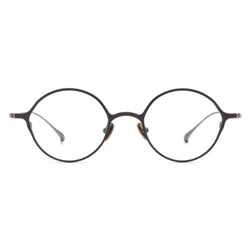 Round Pure Titanium Glasses LE0603_Brown