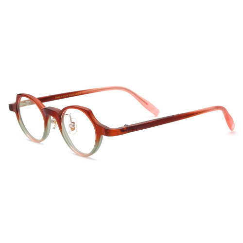 Geometric Acetate Eyeglasses LE0732_Red