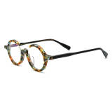 Round Acetate Glasses LE0638_Yellow Tortoise