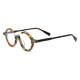 Round Acetate Glasses LE0638_Yellow Tortoise