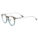 Round Acetate & Titanium Glasses LE0565_Blue - Tortoise
