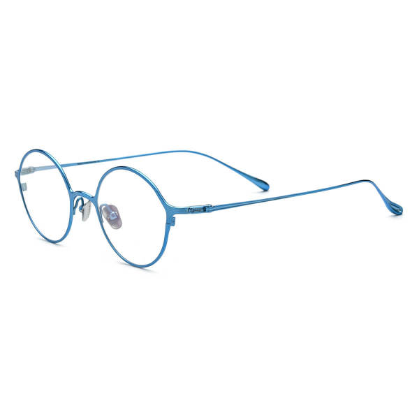 Round Pure Titanium Glasses LE0603_Blue