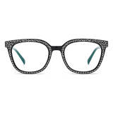 Square Acetates & Diamonds Glasses for Women LE0717_Black