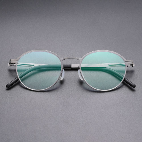 Round Thin Steel Glasses LE8036_Gunmetal