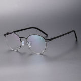 Round Thin Steel Glasses LE8036_Black