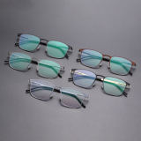 Flexible Square Thin Steel Glasses LE8037_Silver
