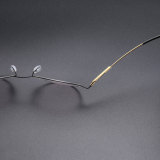 Round Thin Steel Glasses LE8036_Red