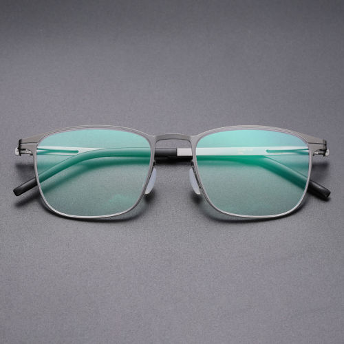 Square Thin Steel Glasses LE8037_Gunmetal