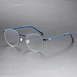 Round Titanium Glasses LE8021_Blue