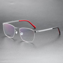 Square Titanium Glasses LE8019_Silver Square Titanium Glasses LE8019_Silver