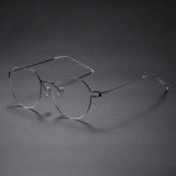 Round Titanium Glasses LE8030_Black