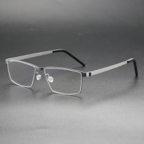 Rectangle Titanium Glasses LE8025_Silver
