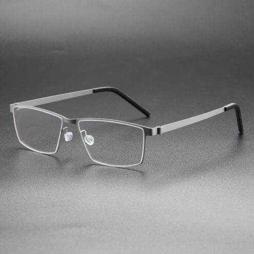 Rectangle Titanium Glasses LE8025_Silver