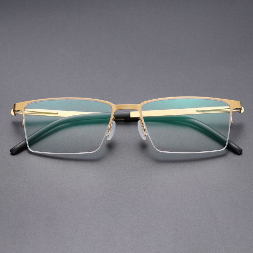 Rectangle Titanium Glasses LE8029_Gold