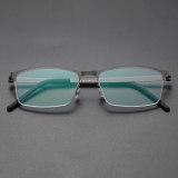 Half Rim Titanium Glasses LE8015_Gunmetal Front View