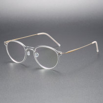 Round Titanium Glasses LE8013_Clear Round Titanium Glasses LE8013_Clear