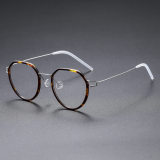 Round Titanium & Acetate Glasses LE8031_Silver - Tortoise