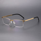 Rectangle Titanium Glasses LE8029_Gold