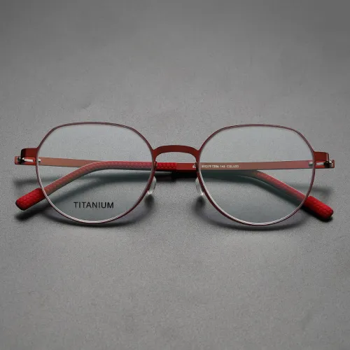 Geometric Titanium Glasses LE8023_Red