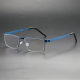 Rectangle Titanium Glasses LE8025_Blue