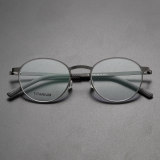 Round Titanium Glasses LE8021_Gunmetal Front View