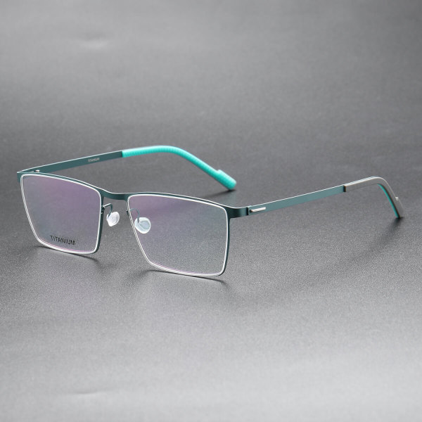 Square Titanium Glasses LE8020_Green