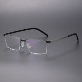 Rectangle Titanium Glasses LE8029_Gunmetal