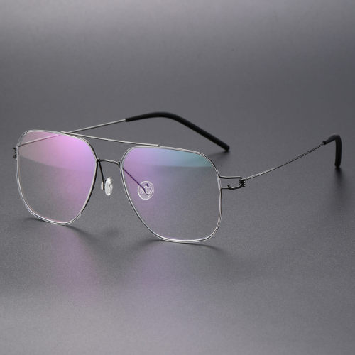 Aviator Titanium Glasses LE8024_Gunmetal
