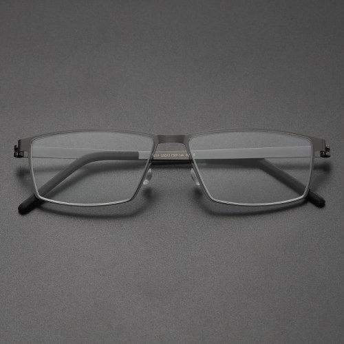 Rectangle Titanium Glasses LE8025_Gunmetal