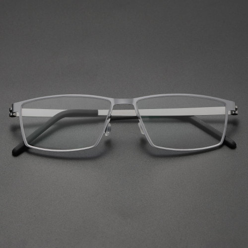 Rectangle Titanium Glasses LE8025_Silver
