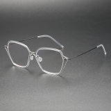 Square Titanium Glasses LE8012_Clear