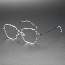 Square Titanium Glasses LE8012_Clear