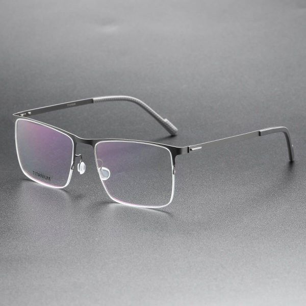 Square Titanium Glasses LE8017_Gunmetal