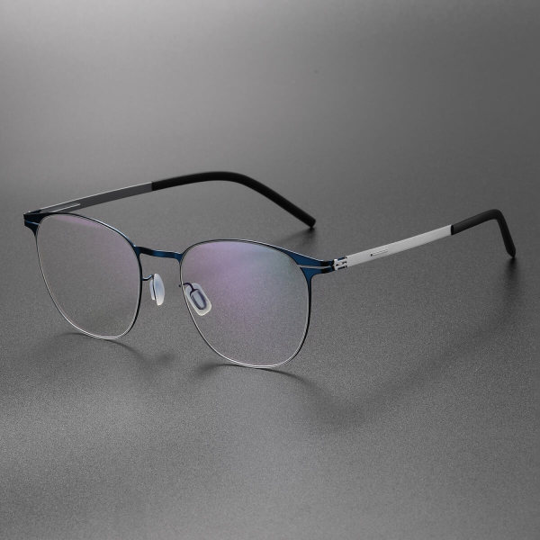Round Thin Steel Glasses LE8028_Blue
