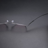 Square Thin Steel Glasses LE8033_Silver - Black