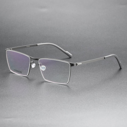 Square Titanium Glasses LE8020_Gunmetal