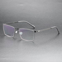 Square Titanium Glasses LE8020_Gunmetal Square Titanium Glasses LE8020_Gunmetal