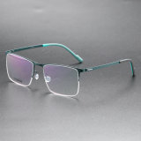 Square Titanium Glasses LE8017_Green
