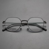 Geometric Titanium Glasses LE8023_Gunmetal Front View