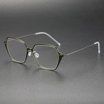 Square Titanium Glasses LE8012_Green