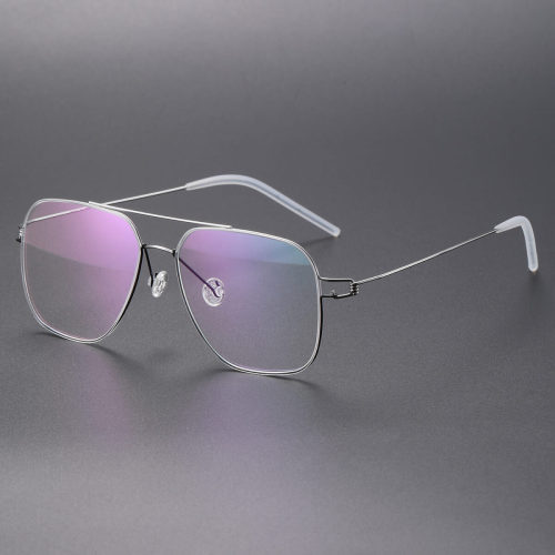 Aviator Titanium Glasses LE8024_Silver