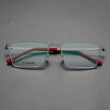 Square Titanium Glasses LE8020_Silver Front View