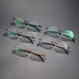 Round Thin Steel Glasses LE8032_Red