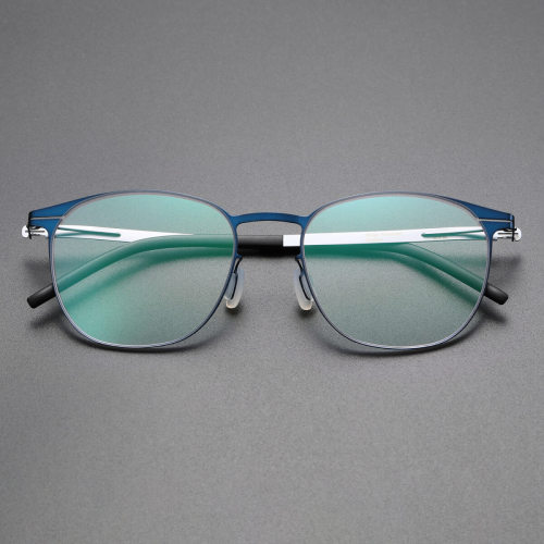 Round Thin Steel Glasses LE8028_Blue