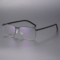 Square Thin Steel Glasses LE8033_Black Square Thin Steel Glasses LE8033_Black