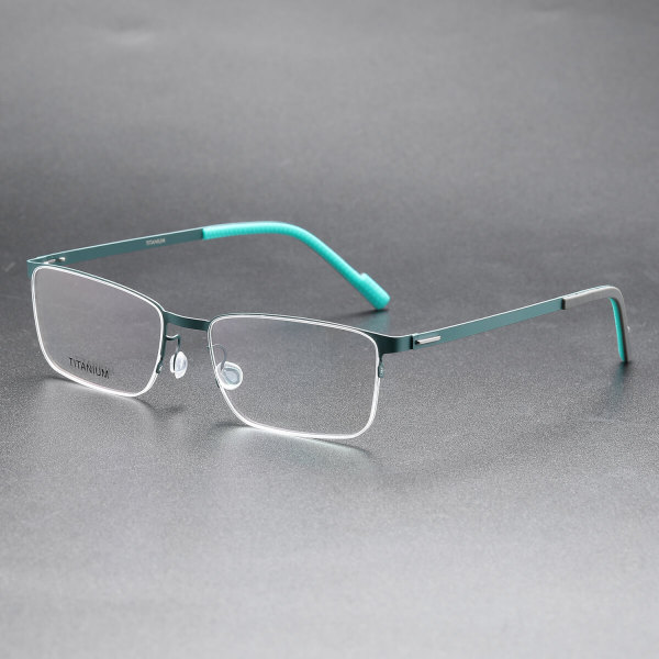 Half Rim Titanium Glasses LE8022_Green