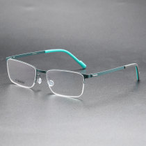 Half Rim Titanium Glasses LE8022_Green Half Rim Titanium Glasses LE8022_Green