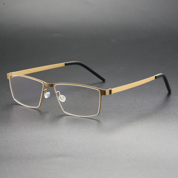 Rectangle Titanium Glasses LE8025_Gold